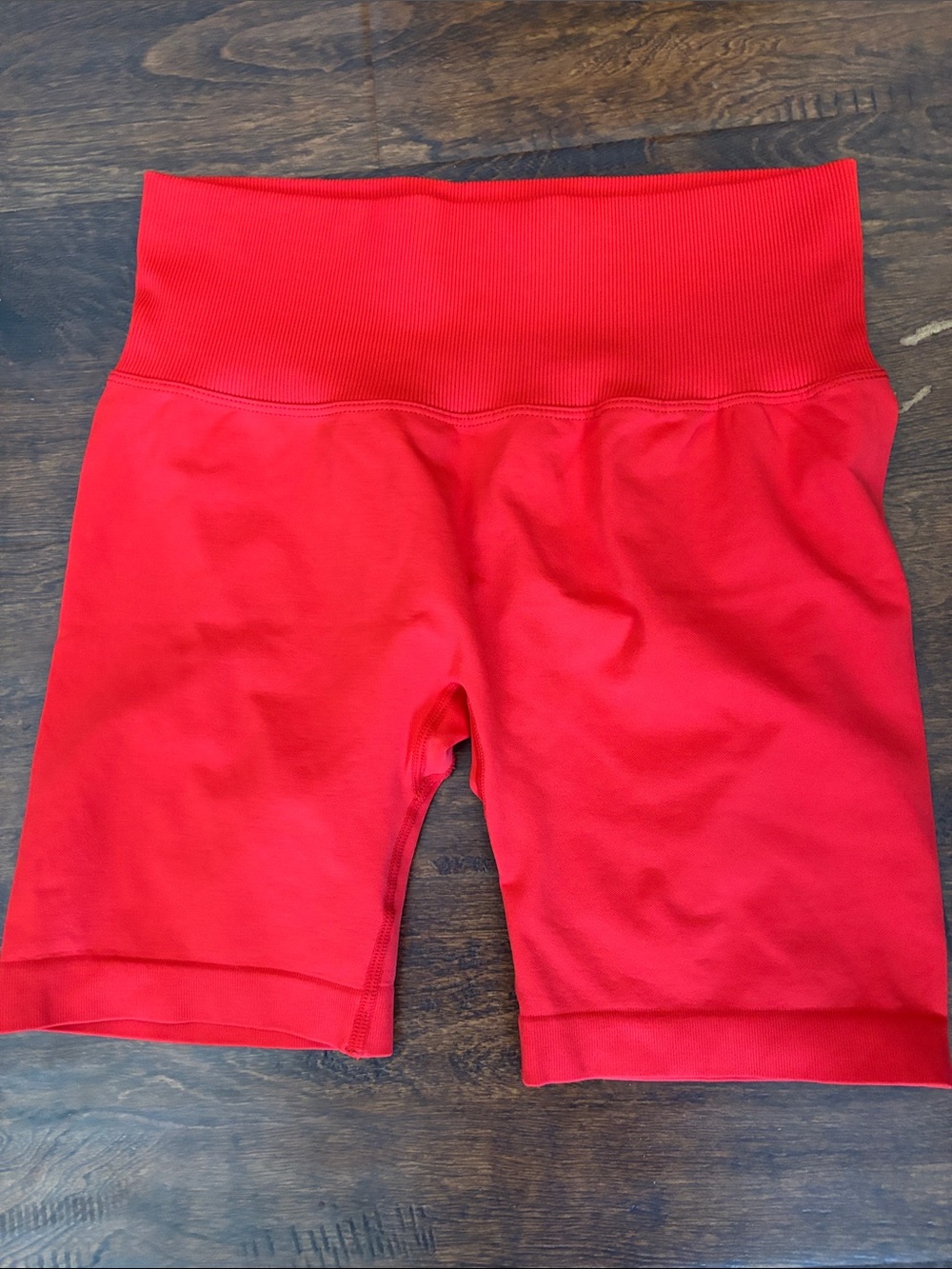 High-Rise Red Bike Shorts for Women